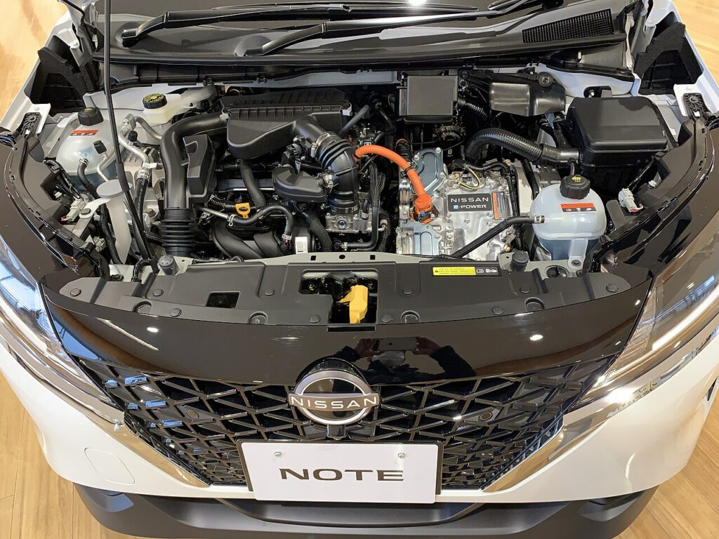 Routine Scheduled Servicing & Preventive Maintenance - Nissan_Note_e-POWER_E13_(engine_room)-wikimedia